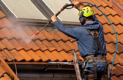 Démoussage et hydrofuge de toiture à Hadol